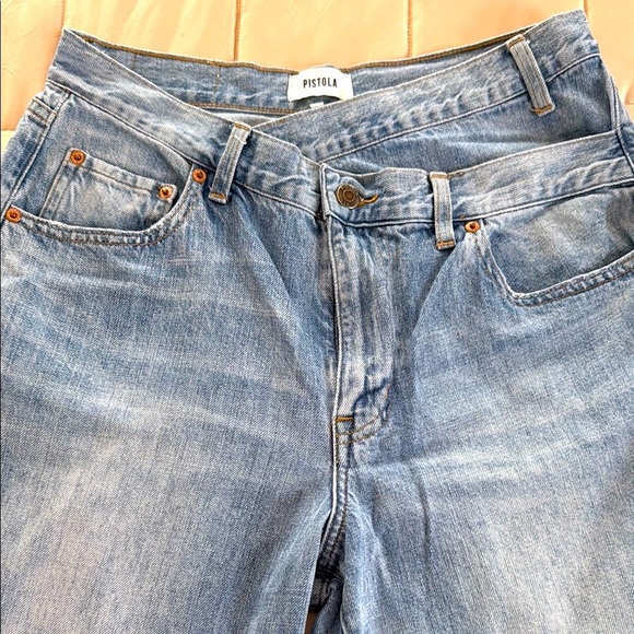 Pistola Women's Wide Leg Jean Bobbie Crossover High Rise Jean Button Front! - Picture 6 of 6